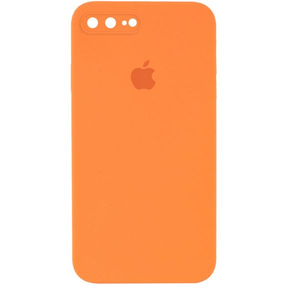 Чохол Silicone Case Square Full Camera Protective (AA) для Apple iPhone 7 plus / 8 plus (5.5") Помаранчевий / Papaya