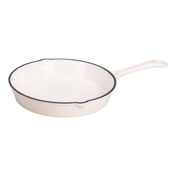 Набір чавунного посуду для приготування 3 каструлі та сковорода з емальованим покриттям Бежевий HP-1-6 | Зображення 4