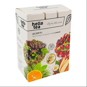 Чай Hello Tea ассорти "Фруктово-ягодный чай 4 вкуса" - 20 уп.