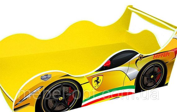 Ліжко машинка серія Драйв D 012 Ferrari (Феррарі) жовте для дітей і підлітків | Зображення 2