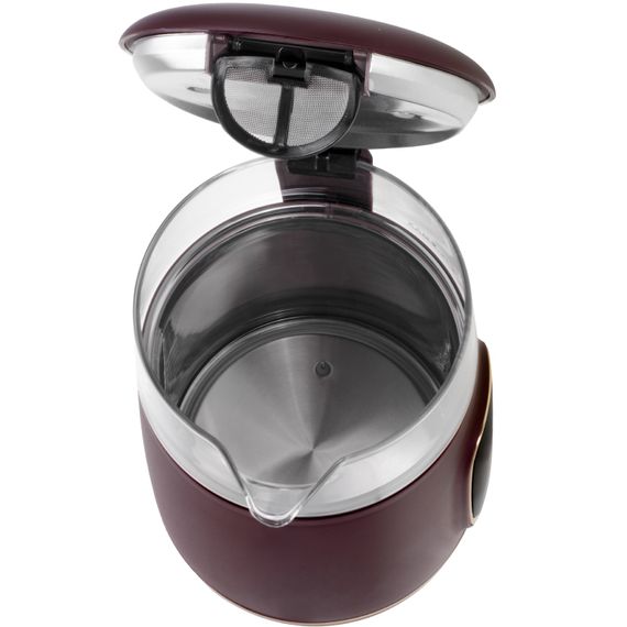 Електрочайник Adler AD 1305 burgundy 1850-2200Вт/ 1.7л/ скло/ встановлення температури/ | Зображення 1