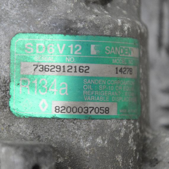Компресор кондиціонера 1.2 16V Renault Kangoo 1997-2007 Clio 1998-2005 Компресор кондиціонера Рено Кангу Клио 8200037058 | Зображення 5