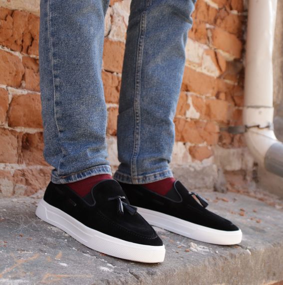 Стильні чоловічі лофери з чорного замшу 40 розмір | Зображення 4