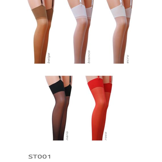 Классические чулки под пояс с широкой резинкой Passion ST001 1/2 nero | Зображення 3