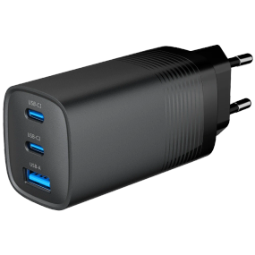 Gembird TA-UC-PDQC65-01-BK (USB Type A + USB Type C) Мережевий зарядний пристрій - Повербанки