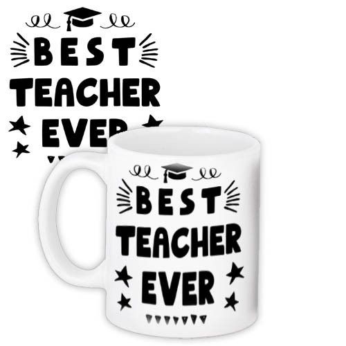 Чашка з принтом Best teacher ever 330 мл (KR_TCH016)