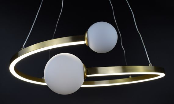 Люстра світлодіодна підвісна LED світильник для квартири на стелю лед 26815 Латунь 40-150х50х55 см. | Зображення 4