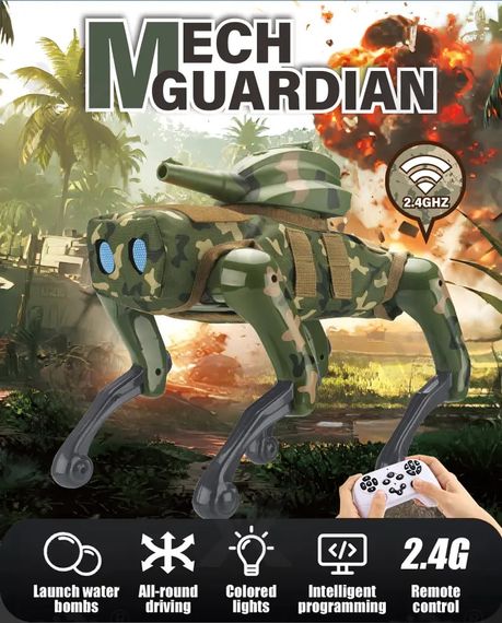 Робот-собака MECH GUARDIAN QF660-2M для обучения и игр ∙ Радиоуправляемый интерактивный робот-собака с водяными бомбами QF660-2M | Зображення 5