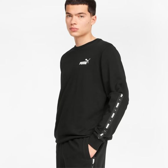 Толстовка мужская Puma Ess+ Tape Crew Sweatshirt​​​​​​ 847384 01 (черный, хлопок, спортивная, бренд пума) | Зображення 5