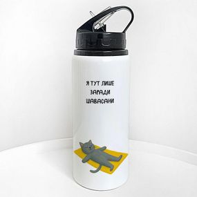 Пляшка для води з трубочкою Я тут лише заради шавасани 600 мл (PLV_25A047)