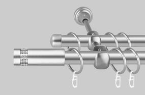 Карниз для штор дворядний металевий 19 мм, Хантос (комплект) Сатин 200 див.
