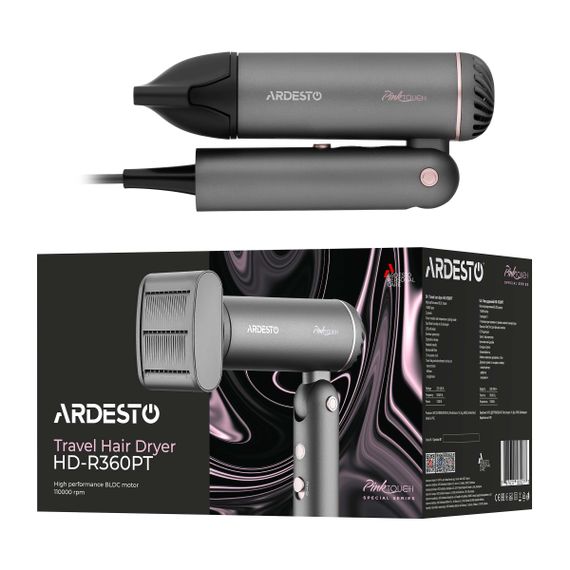 Фен Ardesto Pink Touch HD-R360PT 1300 Вт сірий | Зображення 5