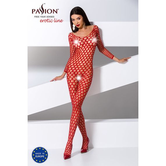 Бодістокінг з великою сіткою Passion BS077 red | Зображення 1