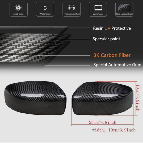 Накладки на Зеркала (2013-2017, Карбон) для Maserati Quattroporte | Зображення 4