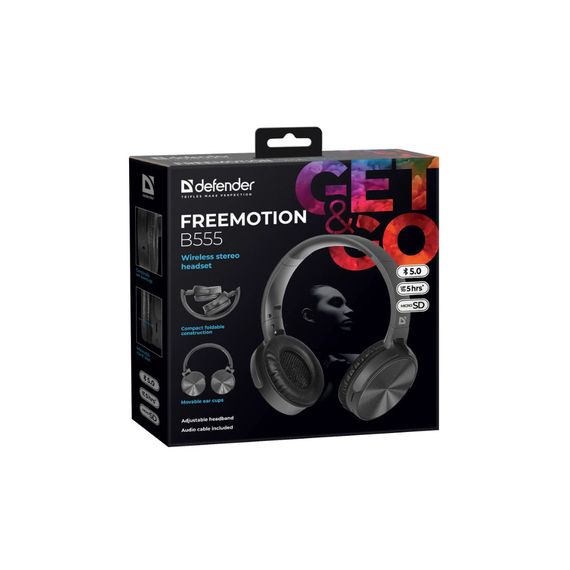 Навушники Defender FreeMotion B555 Bluetooth Black (63555) | Зображення 7