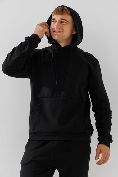 Худі однотонний чоловічий 2108 M Чорний shop (2000990748584) | Зображення 2