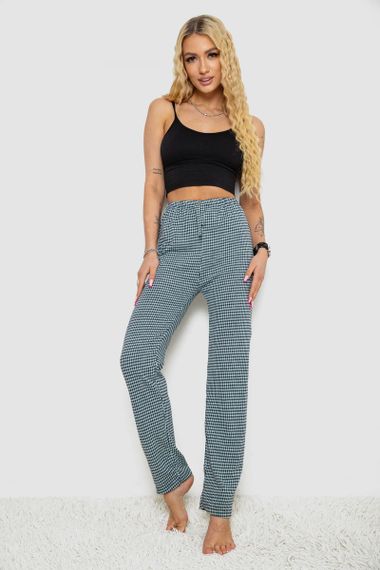 Штани жіночі домашні, колір м'ятно-чорний, 238R58220 | Зображення 1