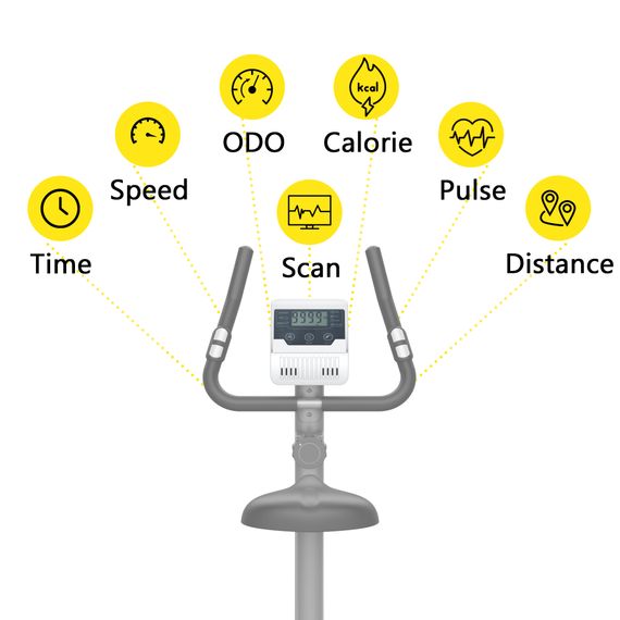 Велотренажер магнітний Cornix Hanna White/Grey | Зображення 3