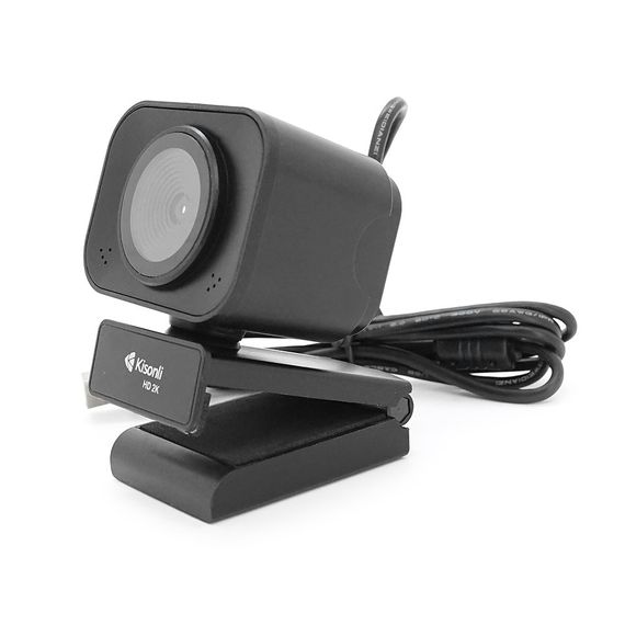 Веб-камера с микрофоном Kisonli D4, 2K 30fps, пласт. корпус, Black, BOX | Зображення 1