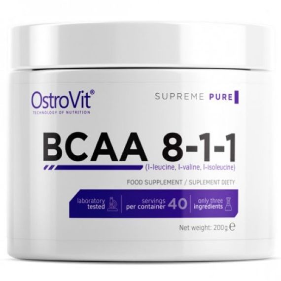 Амінокислоти OstroVit Extra Pure BCAA 8:1:1 200 g (Pure)