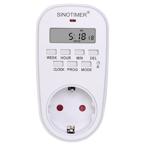 Розетка c цифровим тижневим таймером Sinotimer TM518, 16A, 3000W, 230V