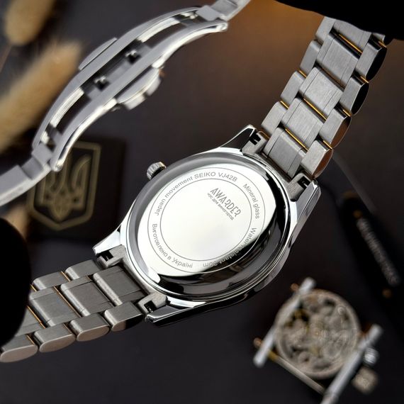 Годинник наручний Awarder 023 Silver-Black Тризуб Срібло | Зображення 5