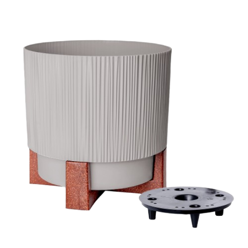 Вазон Осло зі вставкою та декоративною підставкою 16см какао Алеана