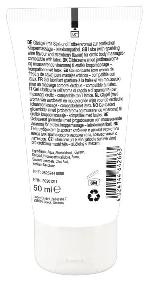 Масажний гель ІГРИСТЕ ВИНО І ПОЛУНИЦЯ Lick It (50 мл) Sex Aura | Зображення 1