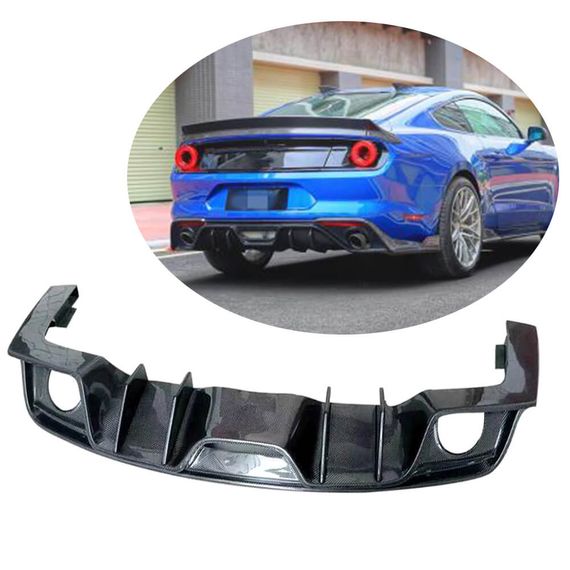 Дифузор заднього бампера V1 (2018-2021, Карбон) для Ford Mustang рр