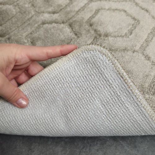 АКЦІЯ Набір килимків для ванної 2шт 50*60см+60*100см Соти Standard світло-сірий + Фіранка PEVA Дариана | Зображення 2