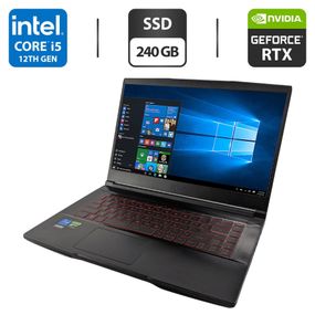 Ігровий ноутбук MSI Thin GF63 12UCX-898US / 15.6" (1920x1080) IPS / Intel Core i5-12450H (8 (12) ядер по 3.3 - 4.4 GHz) / 16 GB DDR4 / 240 GB SSD / nVidia GeForce RTX 2050, 4 GB GDDR6, 64-bit / WebCam б/в