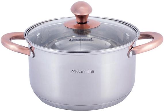 Набір 4 каструлі Kamille Catalin 1.5л, 2л, 3л, 5л з нержавіючої сталі з мірною шкалою | Зображення 3