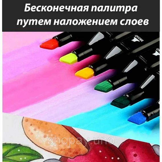 Набор маркеров для создания скетчей 80, Маркеры для создания плавных переходов, Набор скретч маркеров DQ-86 | Зображення 1