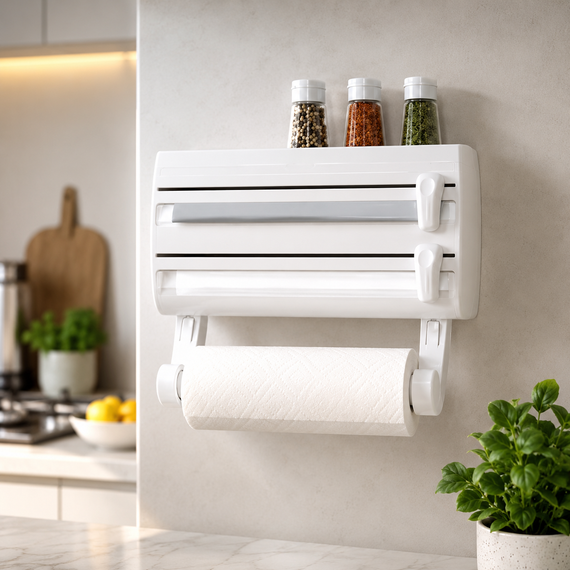 Кухонный диспенсер для пленки, фольги и полотенец Kitchen Roll Triple Paper dispenser, держатель для полотенец