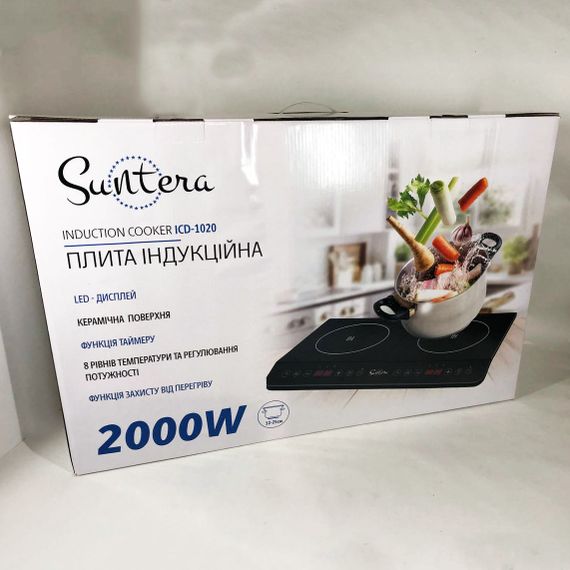 Электроплита большая индукционная инфракрасная Suntera ICD-1020 с LED дисплеем (2000 Вт) | Зображення 4
