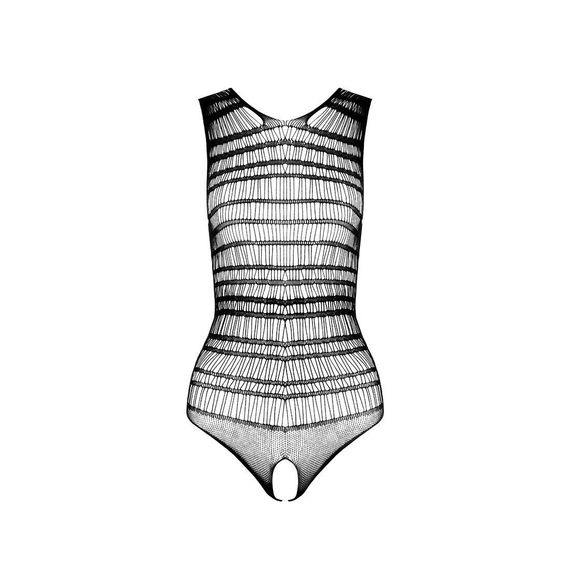 Бодістокінг з доступом Passion BS086 black, вертикальна сітка, виріз на спинці, One size | Зображення 4