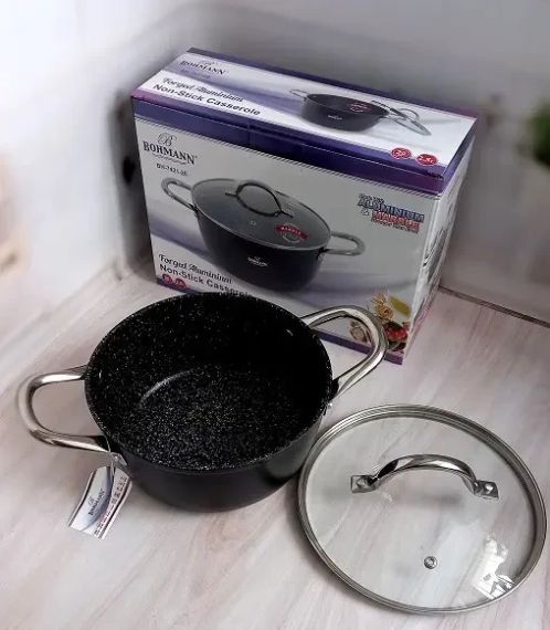 Каструля Bohmann BH-7421-20, 2.5 л, 20 см, алюмінієва з кришкою та антипригарним покриттям | Зображення 9