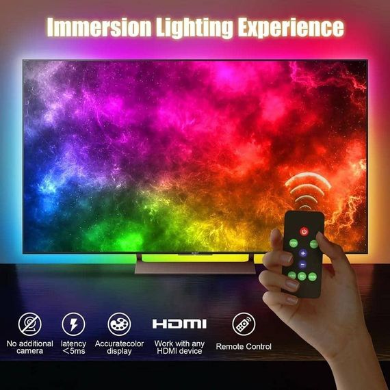 Подсветка для телевизора Синхронизация экрана камерой Wi-Fi 1080P Для экранов | Зображення 2