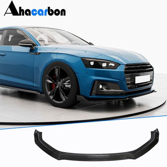Накладка на передній бампер Lip V2 (для S-Line 2016-2020, Карбон) для Ауди A5 рр