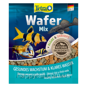 Корм Tetra Wafer Mix 15 г — Пластини з креветками та спіруліною для донних риб