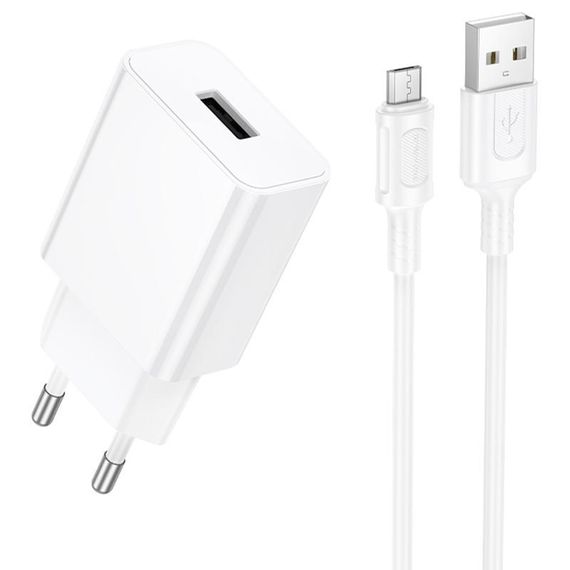 МЗП Borofone BA110A Lemi 7.5W (1USB-A) + кабель USB to MicroUSB White