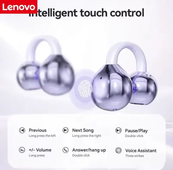 Навушники-кафи Lenovo TA410 пурпурові+прикраси — Чистий Звук, Потужний Bluetooth 5.4, Дуже Зручні | Зображення 3