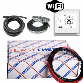 Кабель easyTherm EC 18 Вт/м + програмований з Wi-Fi регулятор для укладання підлоги в стяжку 6,9 м2 - 10,4 м2 (1170 Вт)