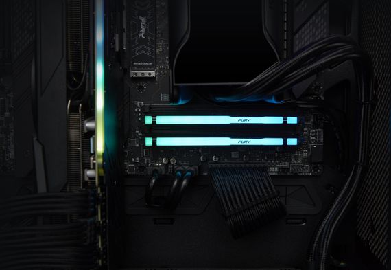 Память ПК Kingston DDR5 32GB KIT (16GBx2) 5600 FURY Beast RGB KF556C40BBAK2-32 | Зображення 1