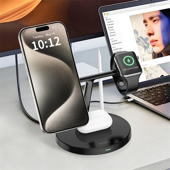 БЗП WIWU Wi-W032 Magnetic 4 in 1 Cableless Charger | Зображення 3