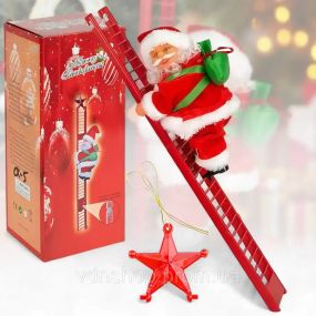 Игрушка Дед Мороз, на лестнице CX-5 музыкальная новогодняя игрушка