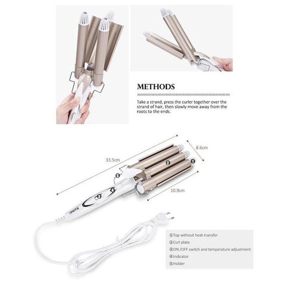 Щипці для завивки волосся краще Kemei KM-1010, Фен-стайлер з насадками, Щипці для SF-566 волосся локонів | Зображення 1
