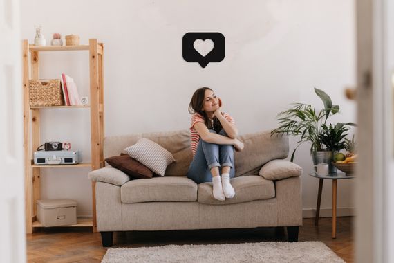 Панно декоративне картина на стіну Лайк LED 16 кольорів телефон 300х250 acr-p000028 | Зображення 1