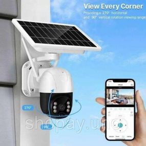 Камера вулична вайфай SF-W08-03 SOLAR PANEL 3 Мп, Камера wifi для дому Зовнішня реєстратор QA-65