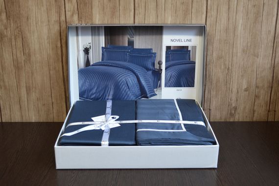 Постільна білизна First Choice Deluxe Satin 200 х 220 см Novel Line Denim | Зображення 1